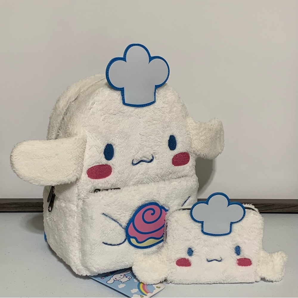 Loungefly Cinnamoroll Chef Fluffy Mini Backpack & Wallet-New